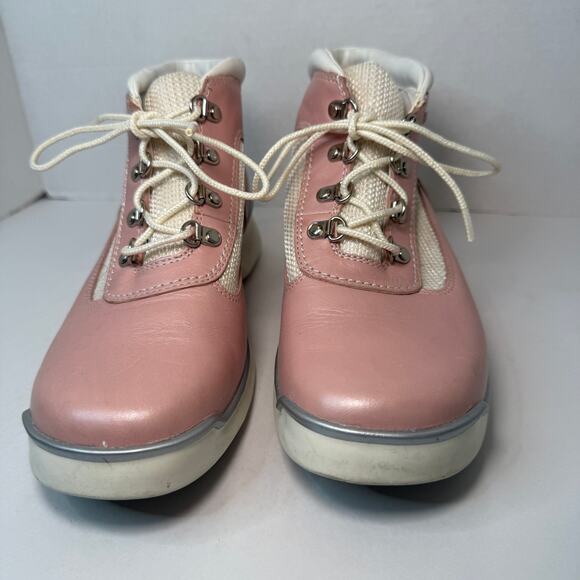 Timberland Genuine Leather Hiking Field Boots Pink Women's Size 8 - Picture 2 of 11